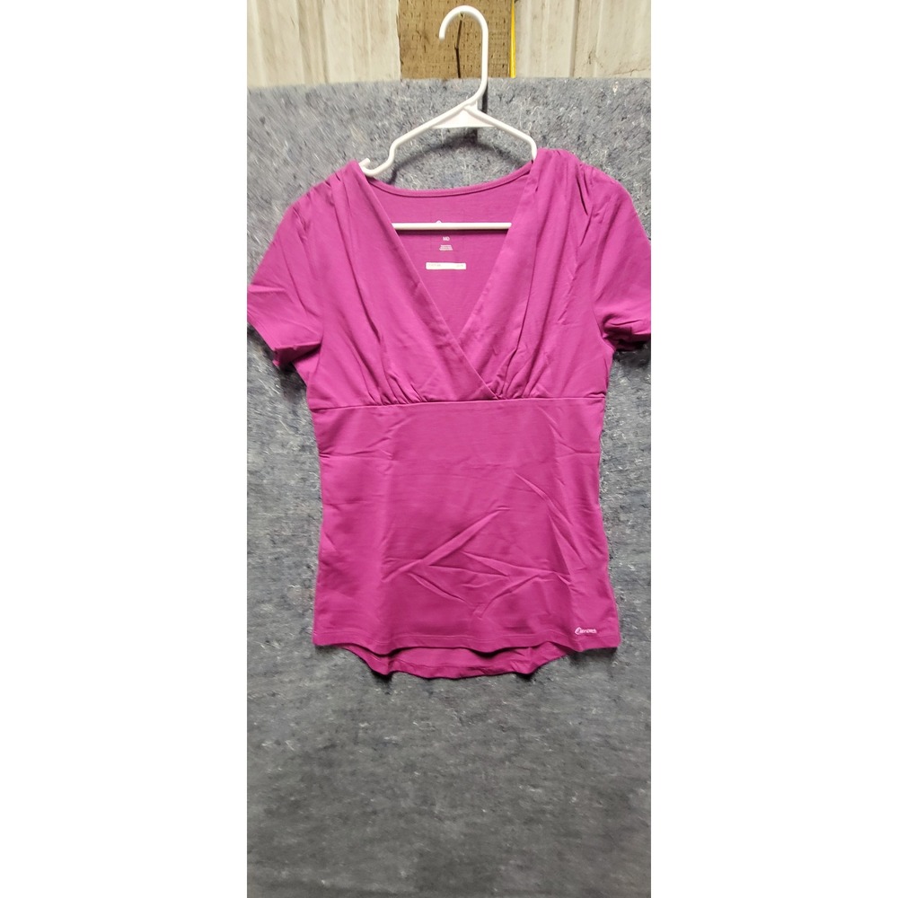 Women's‎ Purple Lined Workout Short Sleeve Size M